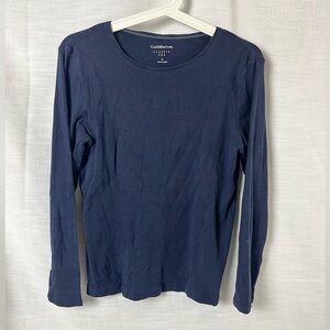 Croft & Barrow Classic Long Sleeve Navy Tee